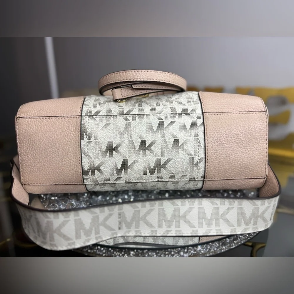 Michael Kors Hattie MK Signature Bowling Satchel Bag NWOT - Picture 13 of 16